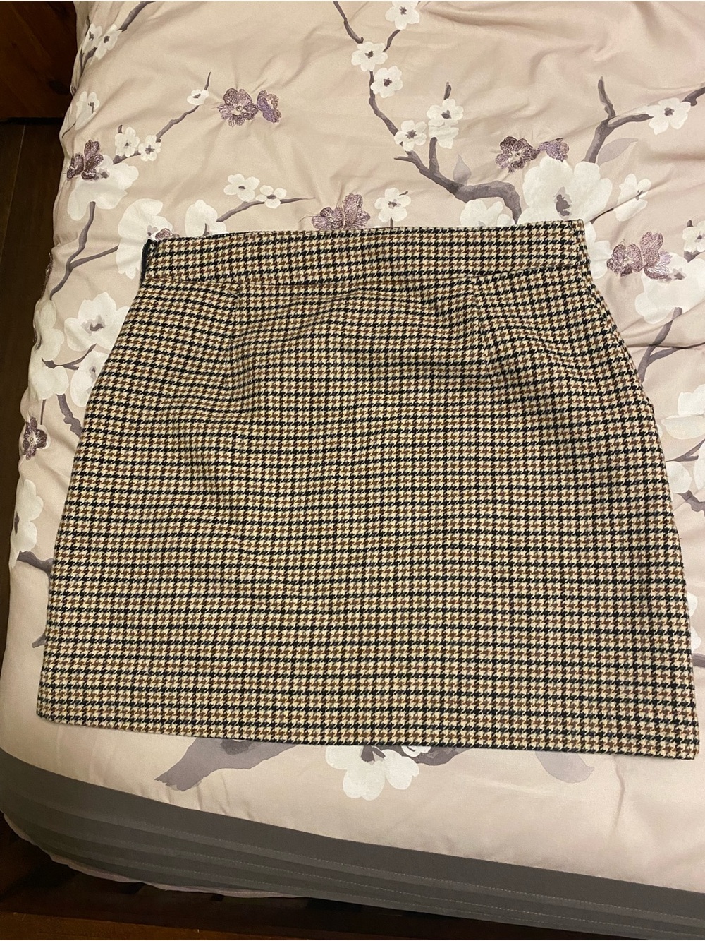 Ever New Houndstooth Mini Skirt - Brown & Black
